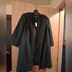 NWT $259 Talbots Quilted Lace Cardigan Jacket 3/4 Sleeve 14WP 34 Long, Pockets